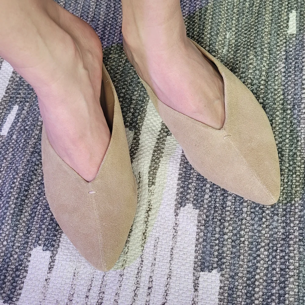 Lucky Brand Taupe/ Dusty Pink Pointed Toe Slip-On Flats - Picture 3 of 3